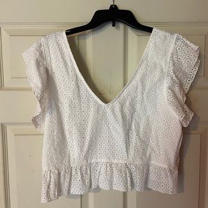 Wild Fable Cropped Peplum Blouse